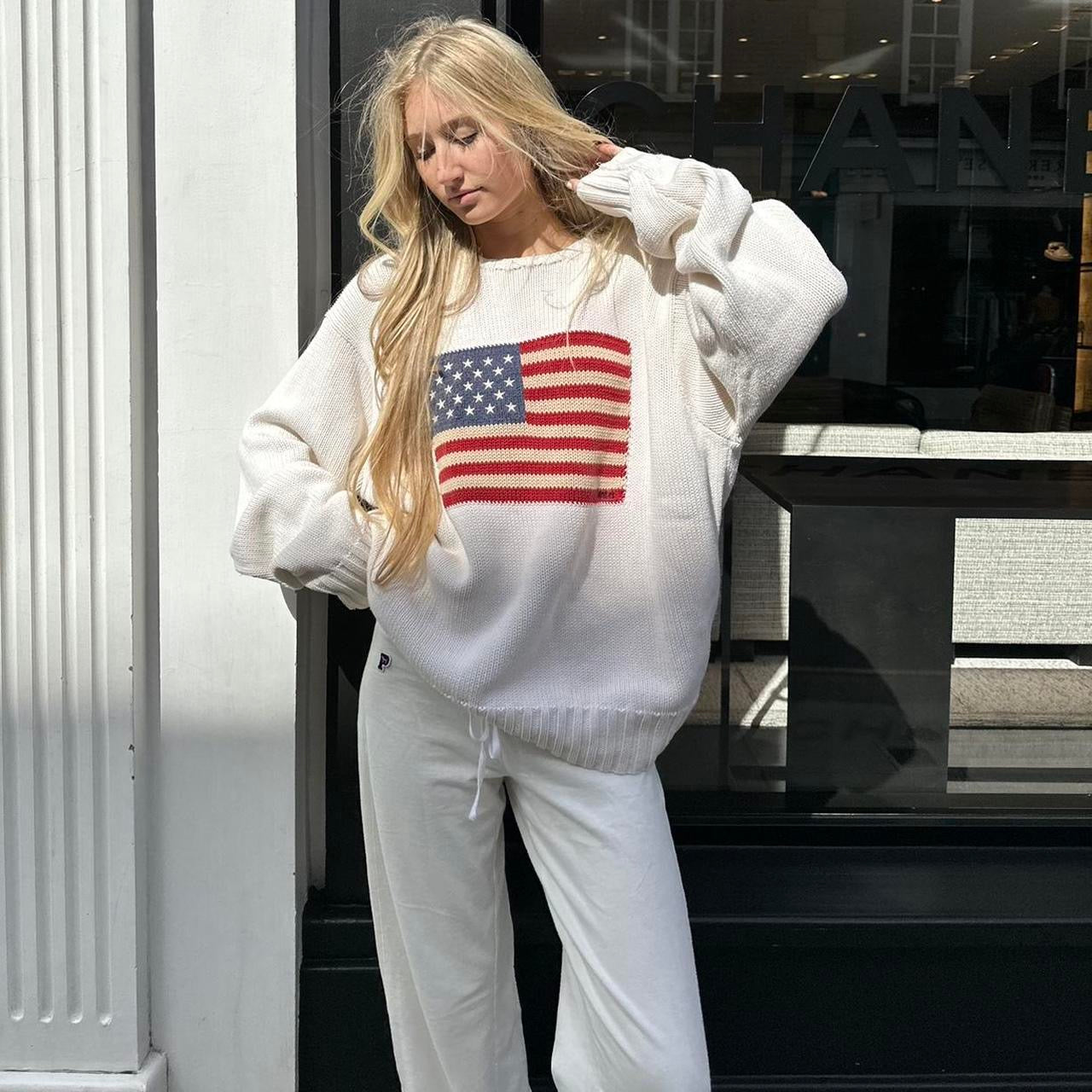 Vintage 90s Ralph Lauren American flag jumper