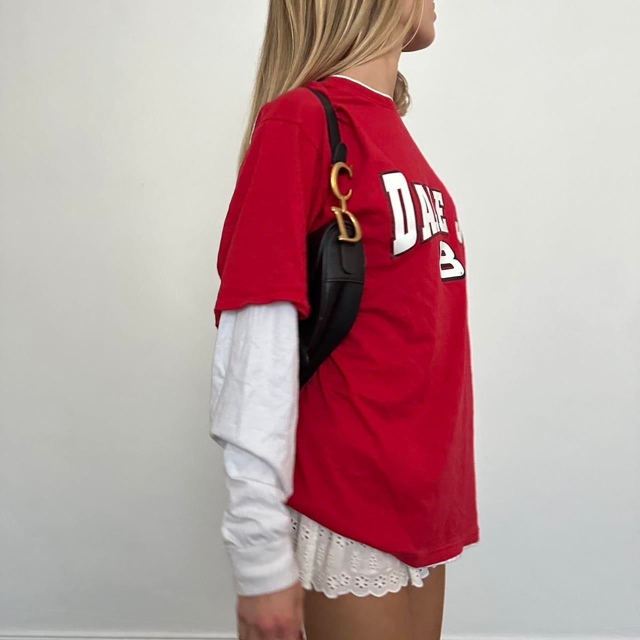 Vintage red double layered skater sleeves top