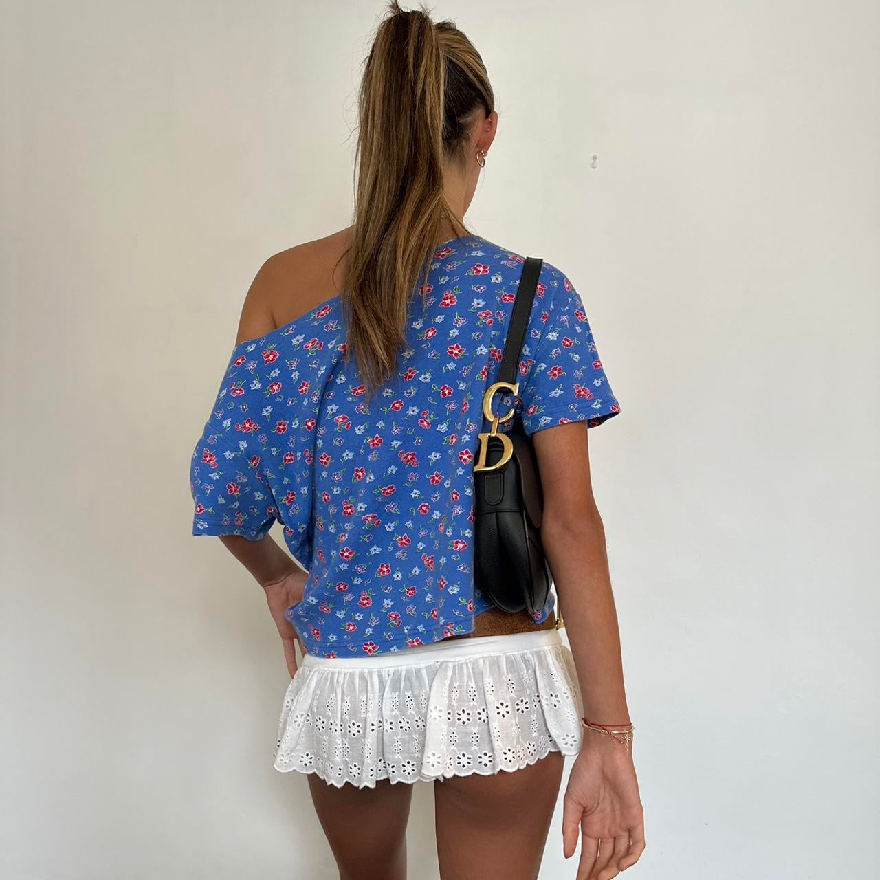 Vintage Flower blue top