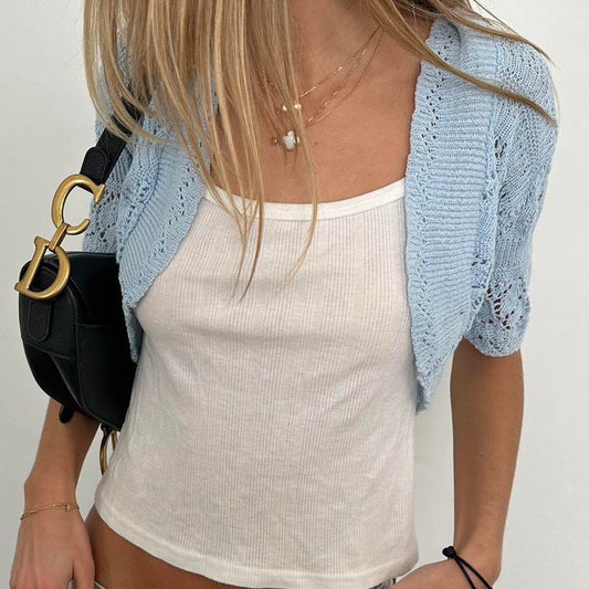 Vintage 90’s baby blue cardigan top