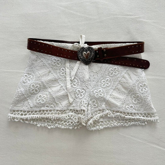 Vintage crochet white shorts