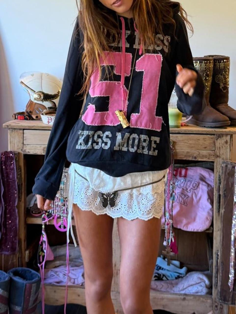 Vintage 00’s ‘Talk less kiss more’ hoodie