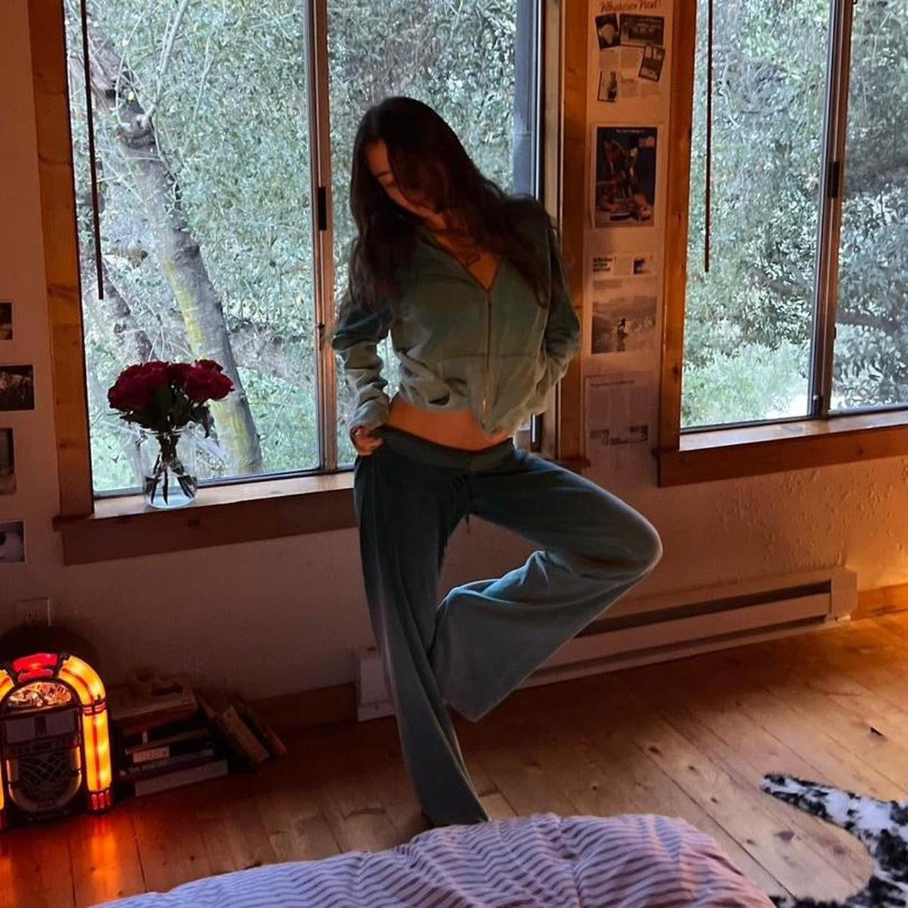 Vintage 2000’s aqua blue Juicy Couture sweatpants and hoodie set