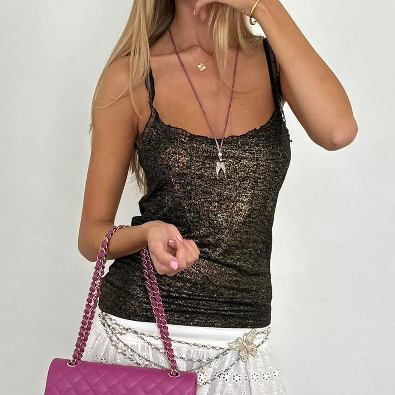 Vintage 2000’s black sparkly cami top