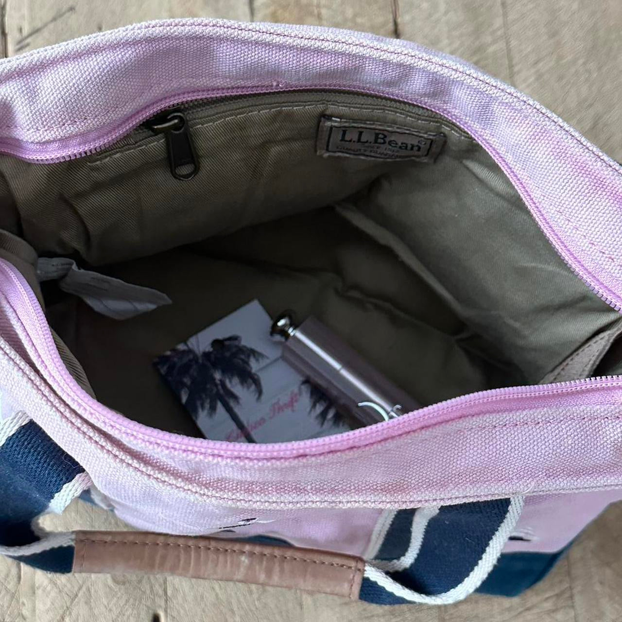 Vintage L.L.Bean pink canvas small tote bag