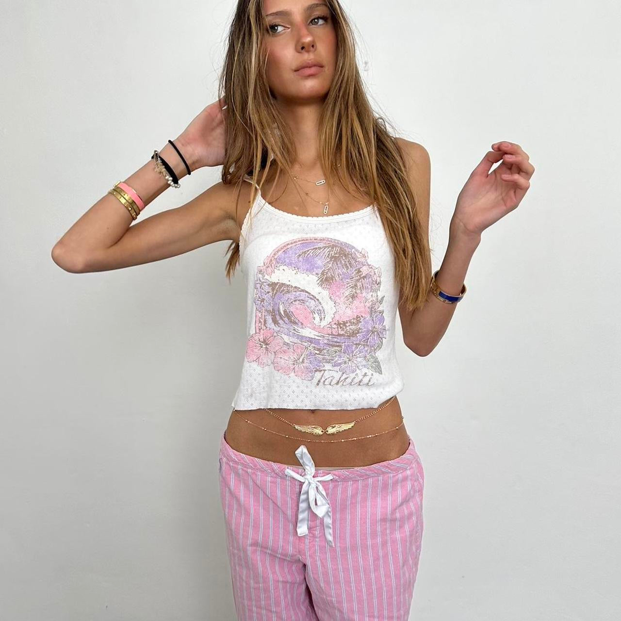 Vintage 90s Ralph Lauren pink striped pants