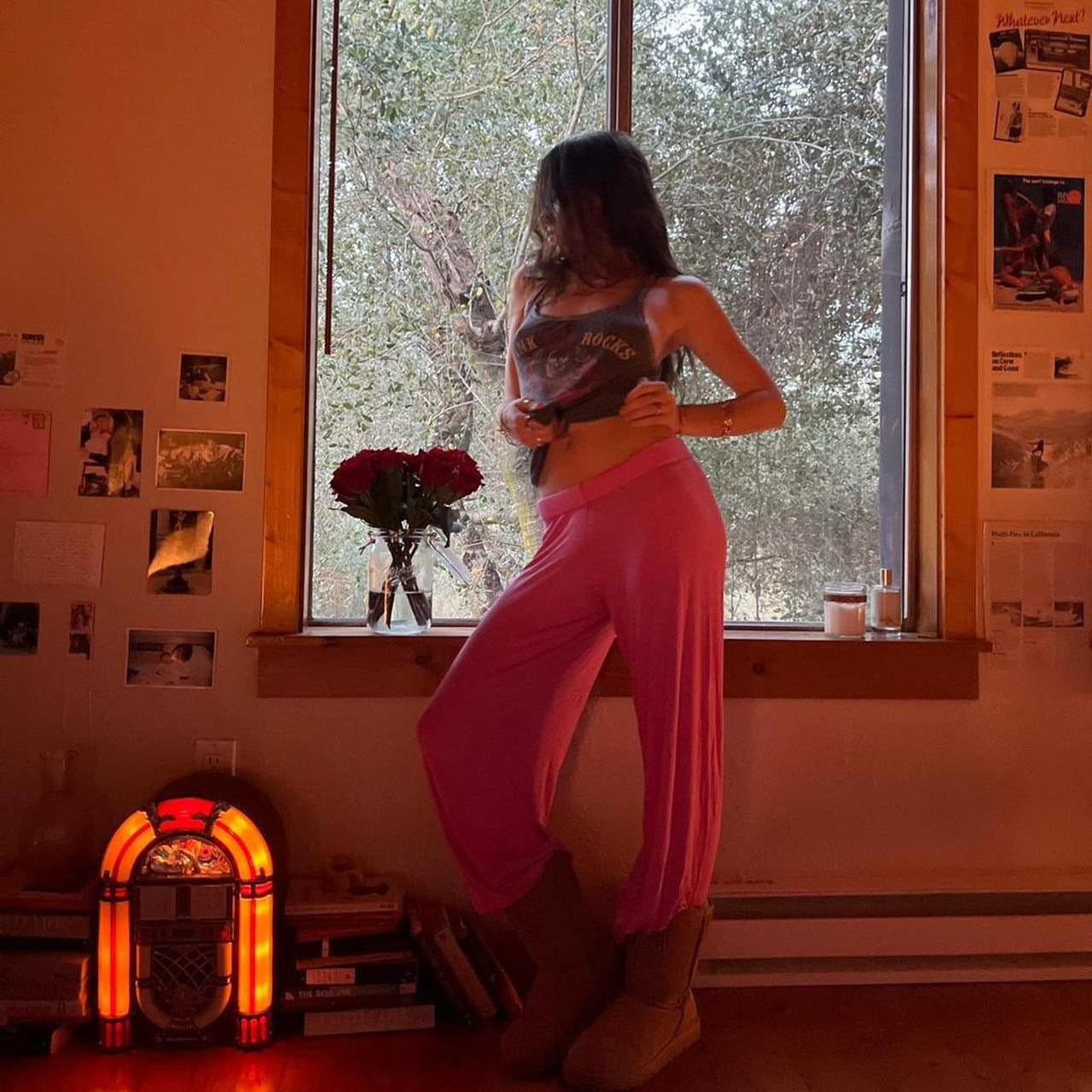 Vintage 90’s Victoria’s Secret grey and pink tank top