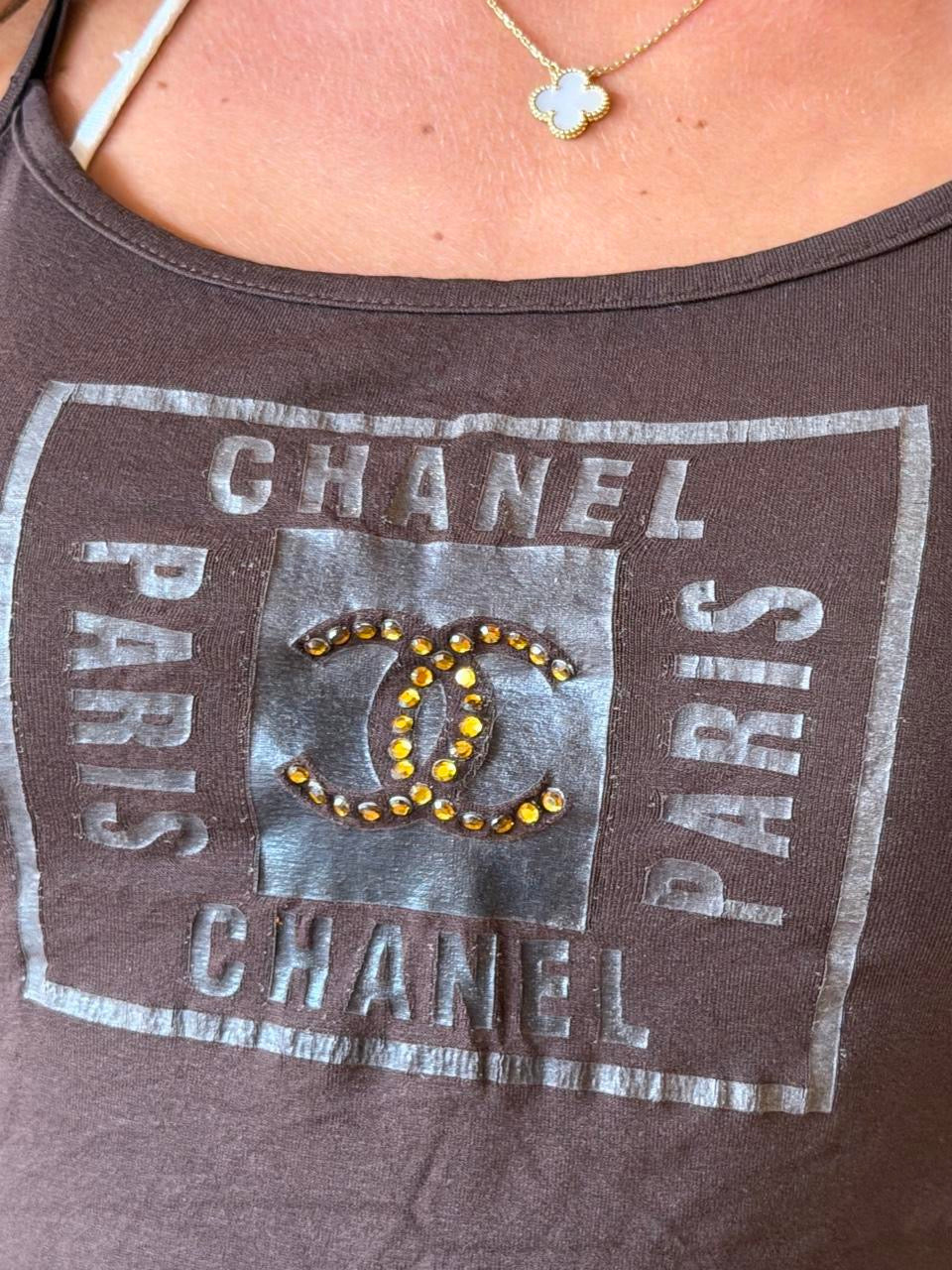 Vintage 00’s brown Chanel VIP gift cami top