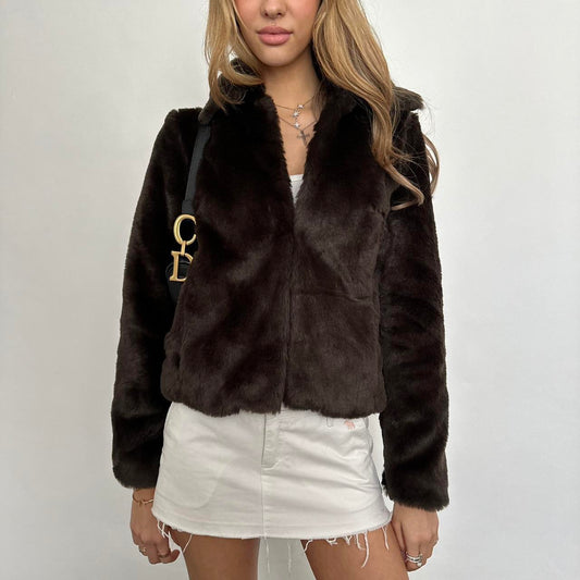 Vintage 2000’s brown faux fur jacket