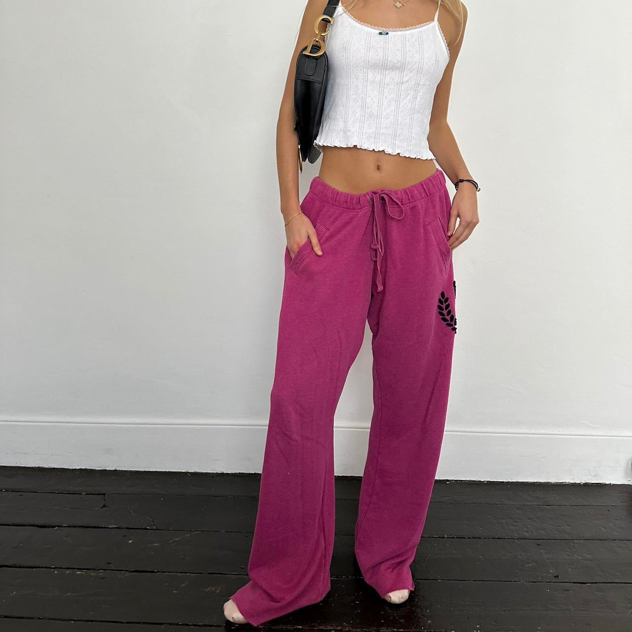 Vintage 2000’s Victoria’s Secret Pink dark pink graphic sweatpants