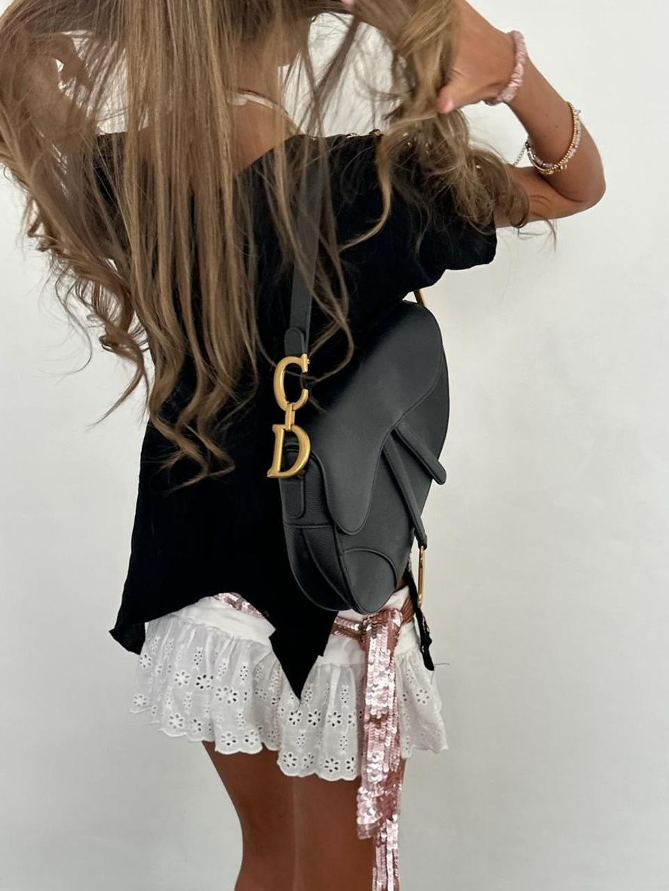 Vintage 00’s butterfly sequin black and gold top