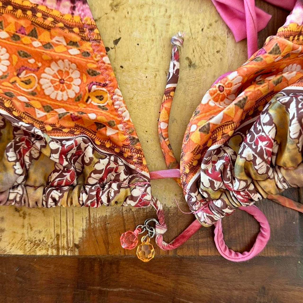 Vintage Victoria’s Secret 90’s pink pattern charm bikini top