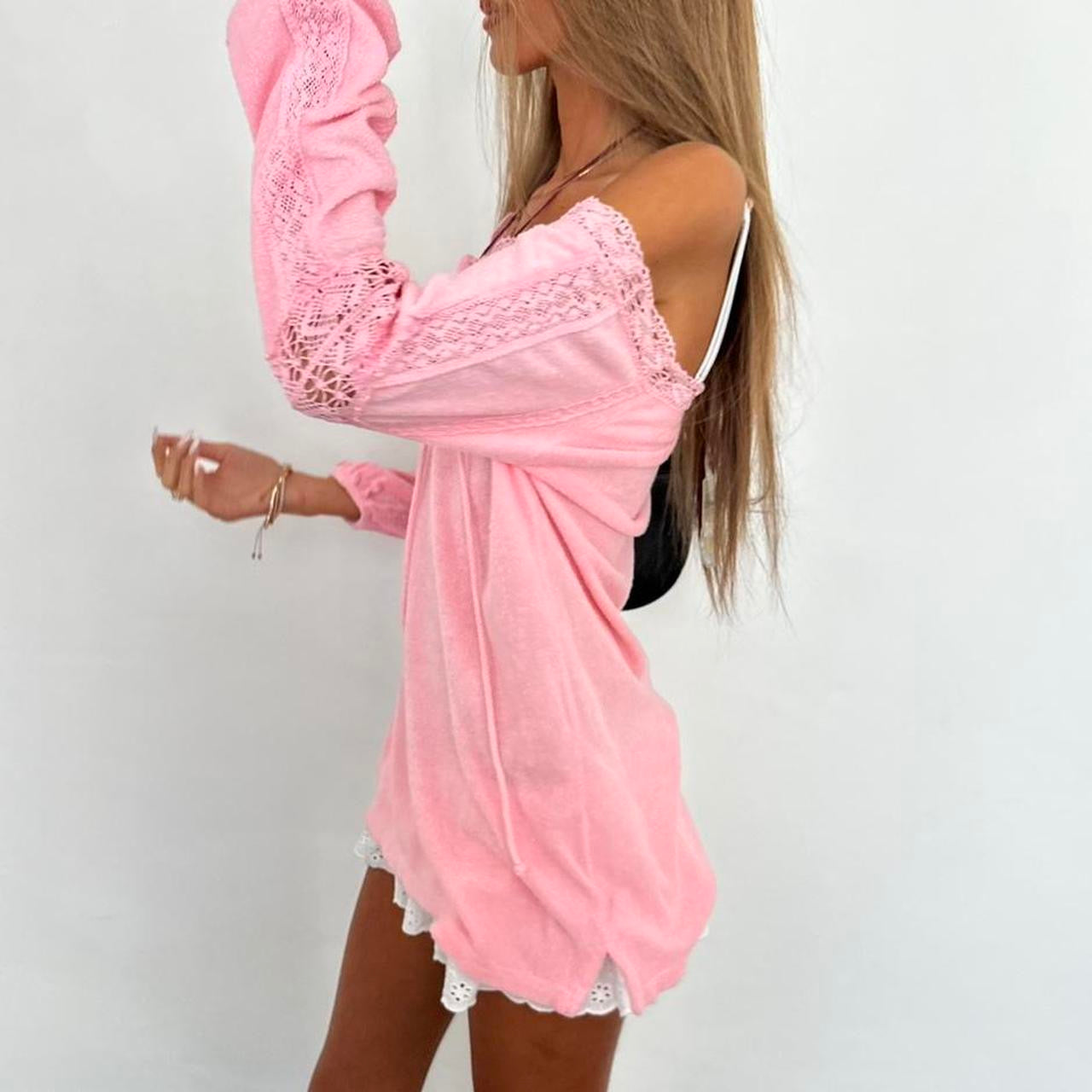 Vintage 90s Juicy Couture pink crochet top
