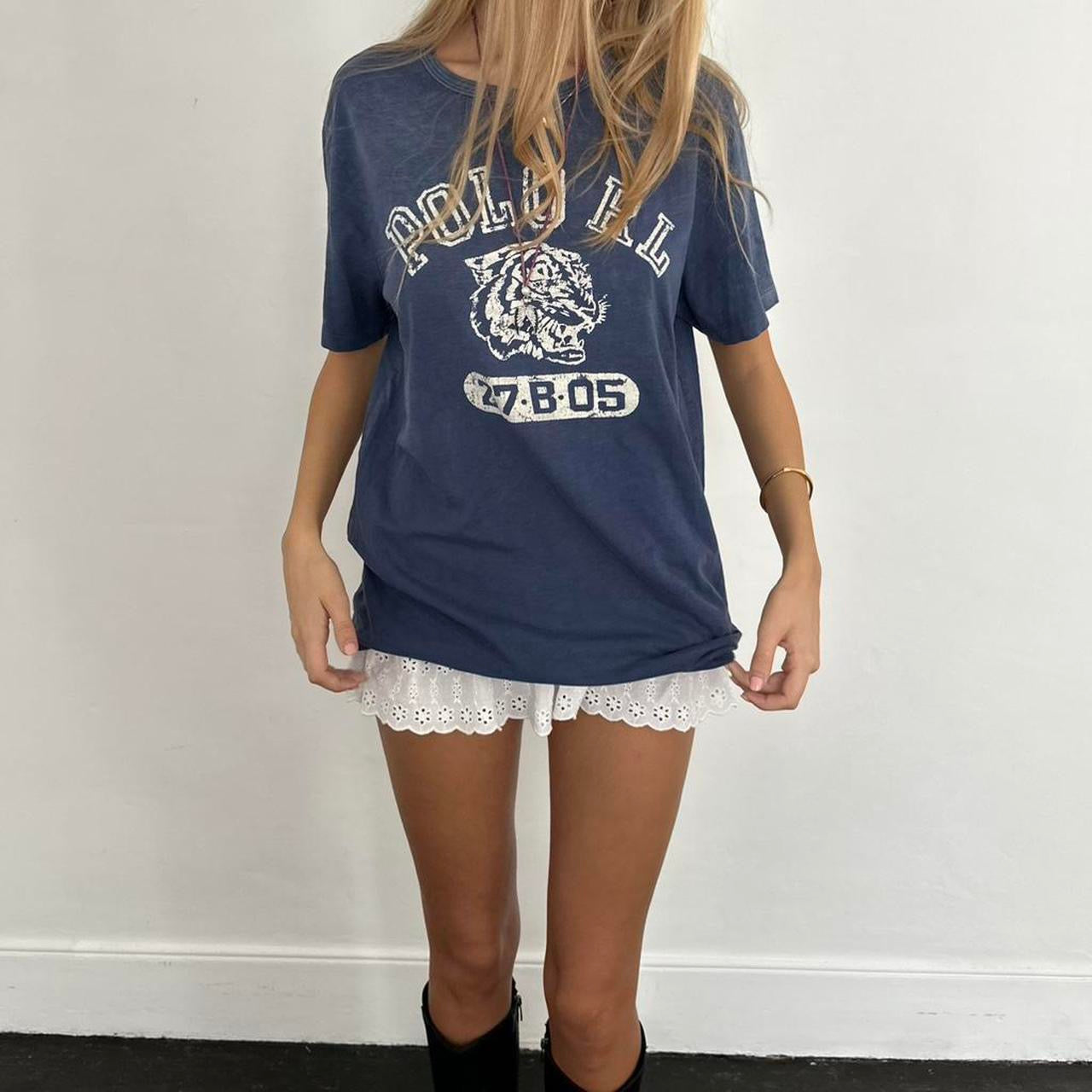 Vintage Ralph Lauren navy blue varsity tiger top
