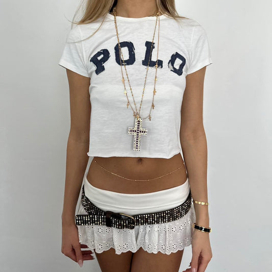 Vintage 90’s Ralph Lauren white embroidered baby tee