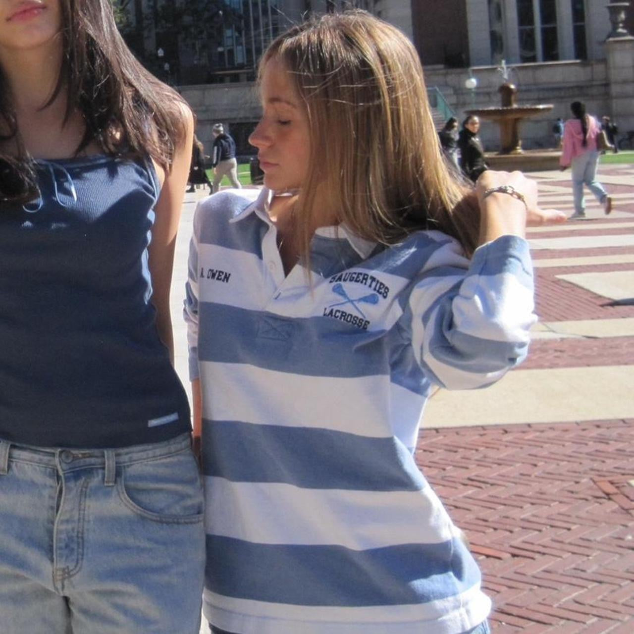 Vintage 2000’s blue striped long sleeve lacrosses polo
