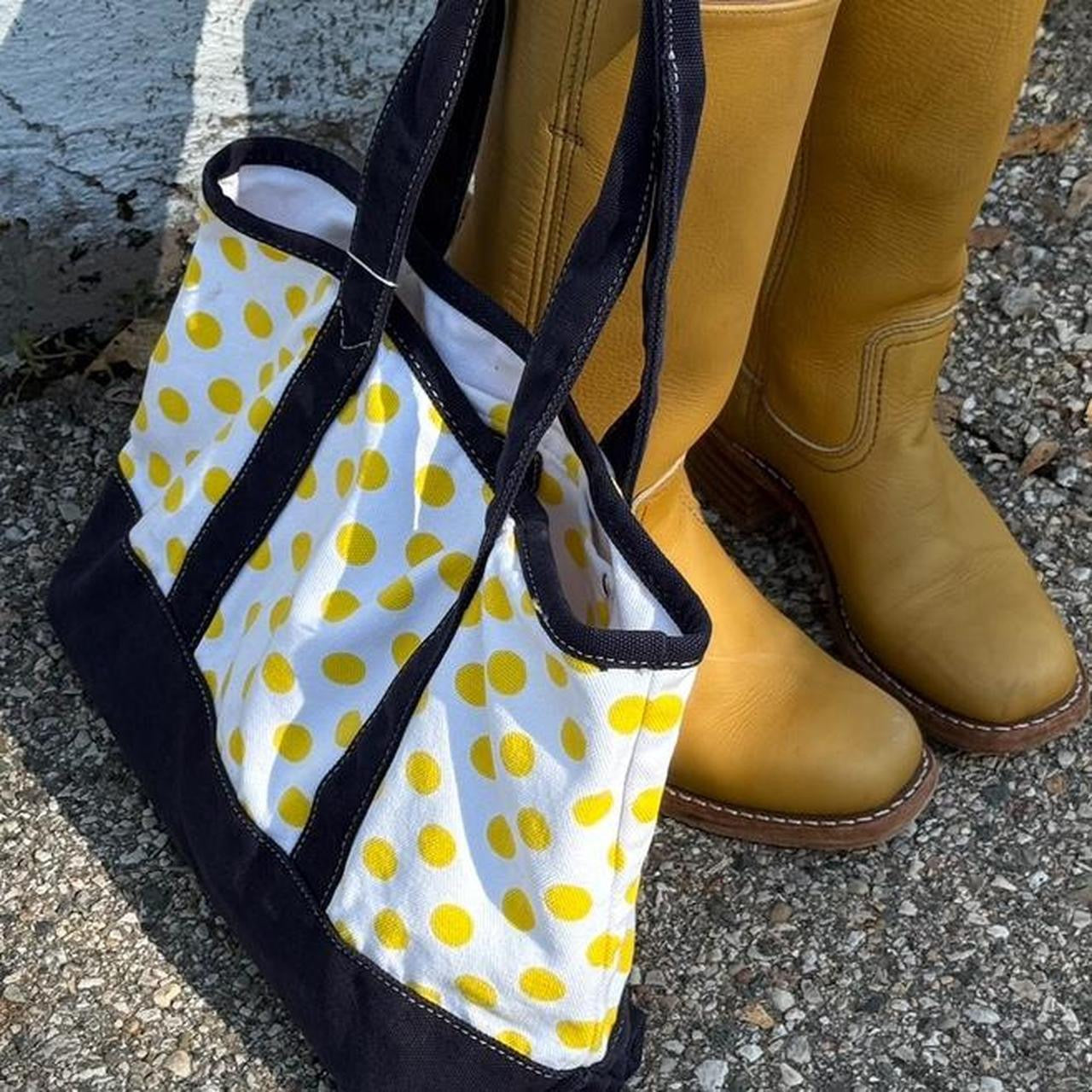 Vintage 2000’s J Crew polka dot yellow tote bag