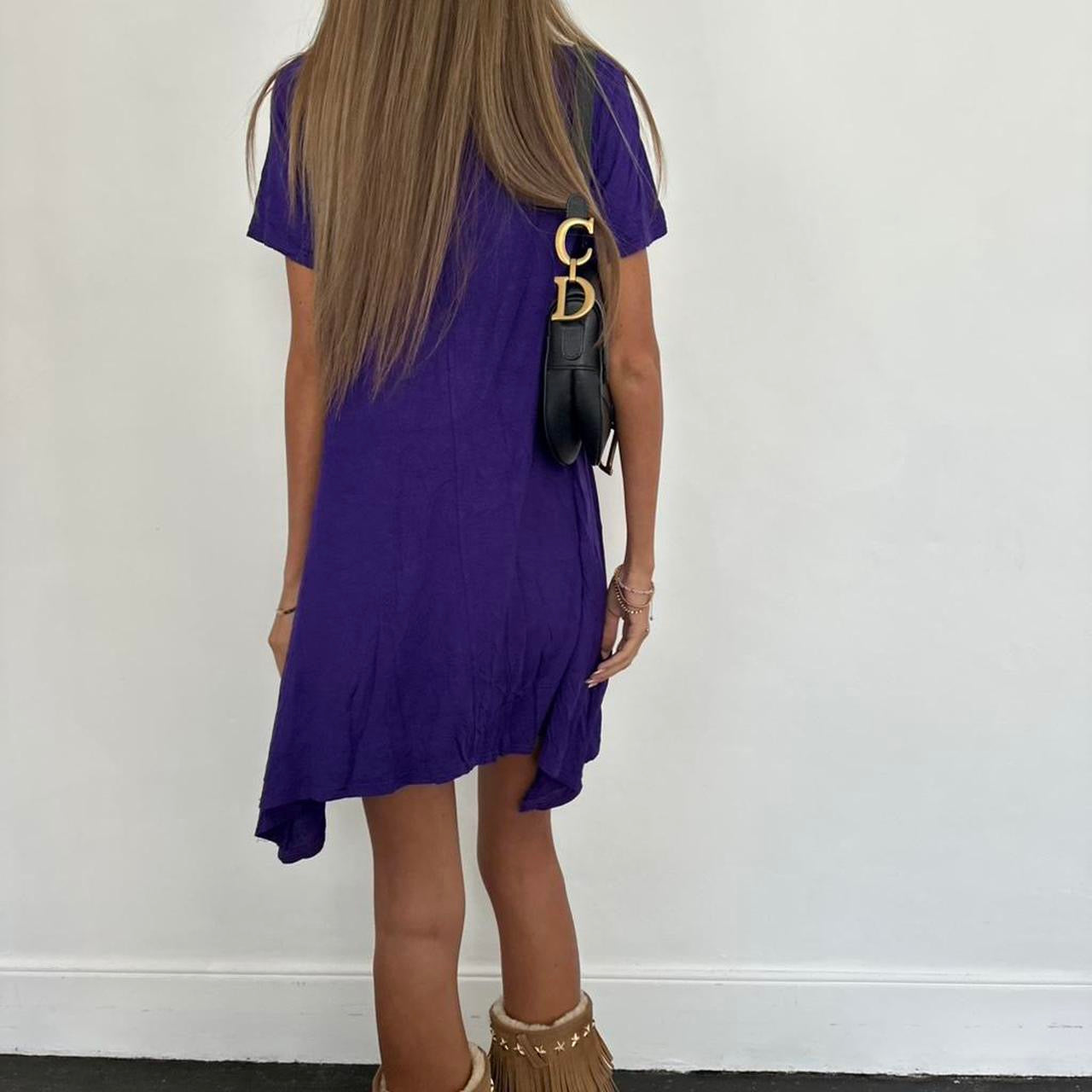 Vintage 00s butterfly purple mini dress
