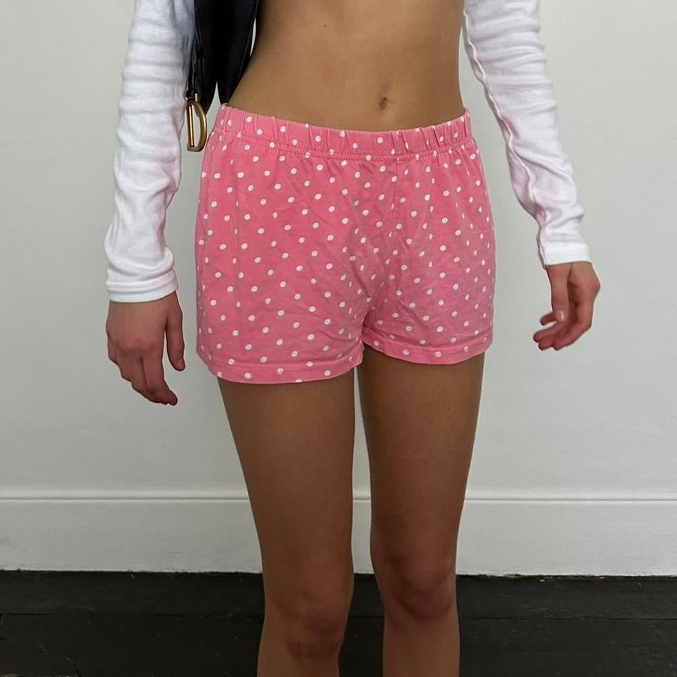 Vintage pink polka dot shorts