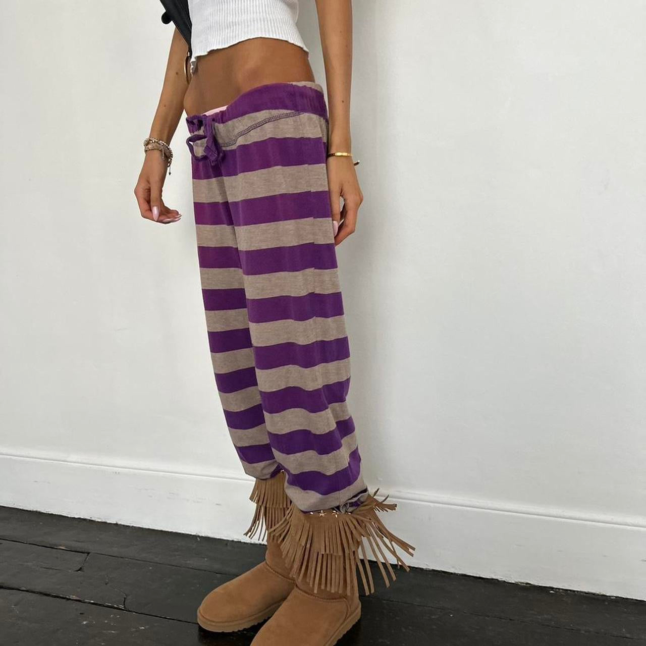 Vintage 2000’s purple striped pants