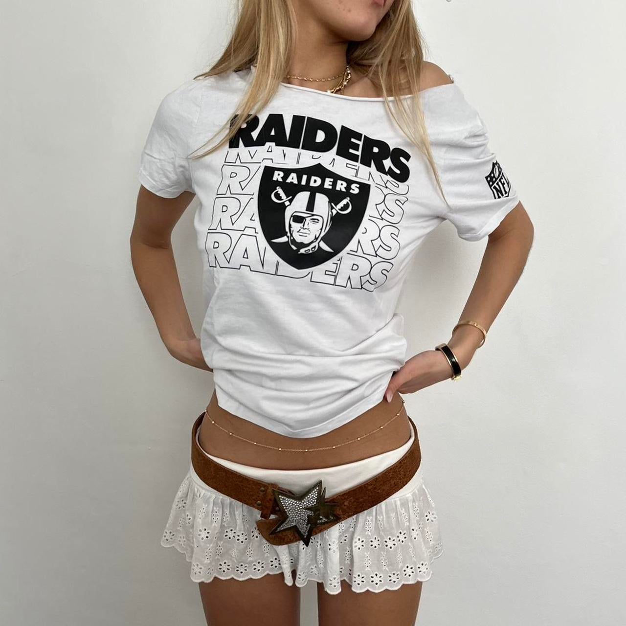 Vintage raiders white off shoulder top