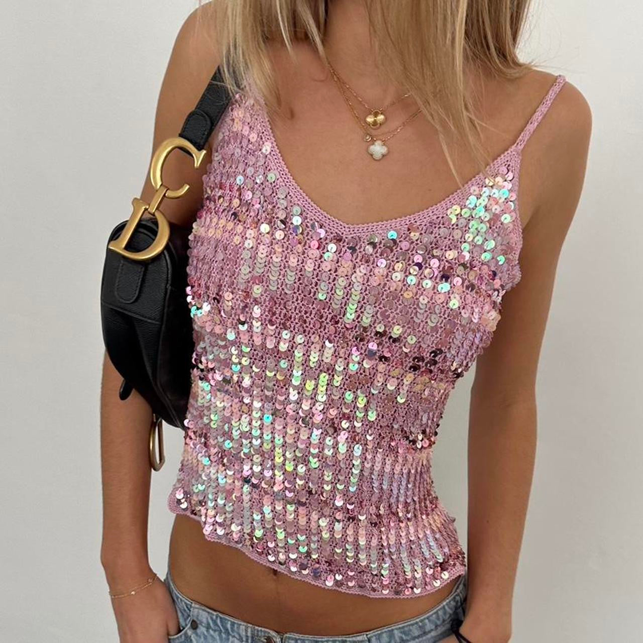Vintage 90’s pink sequin top