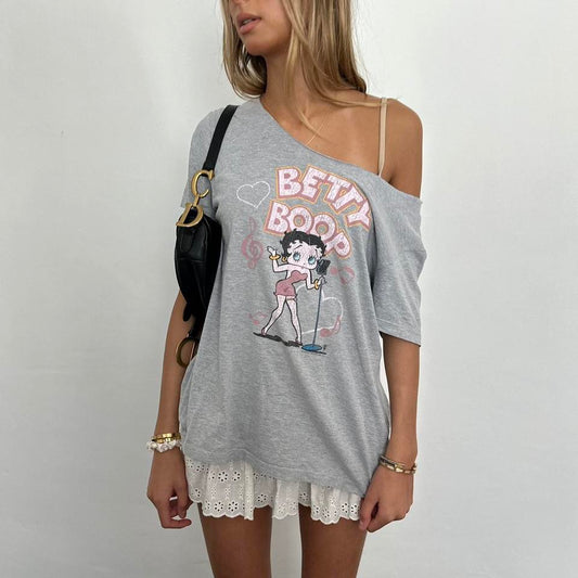 Vintage betty boop cute off shoulder top