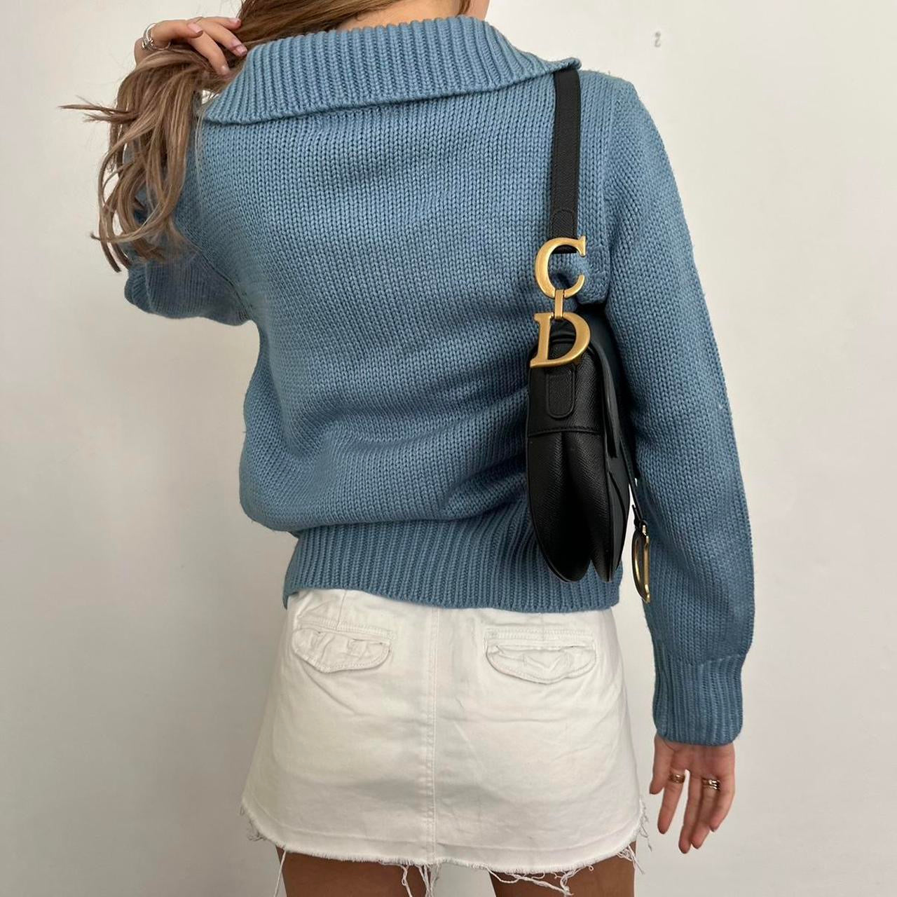 Vintage blue knit zip up