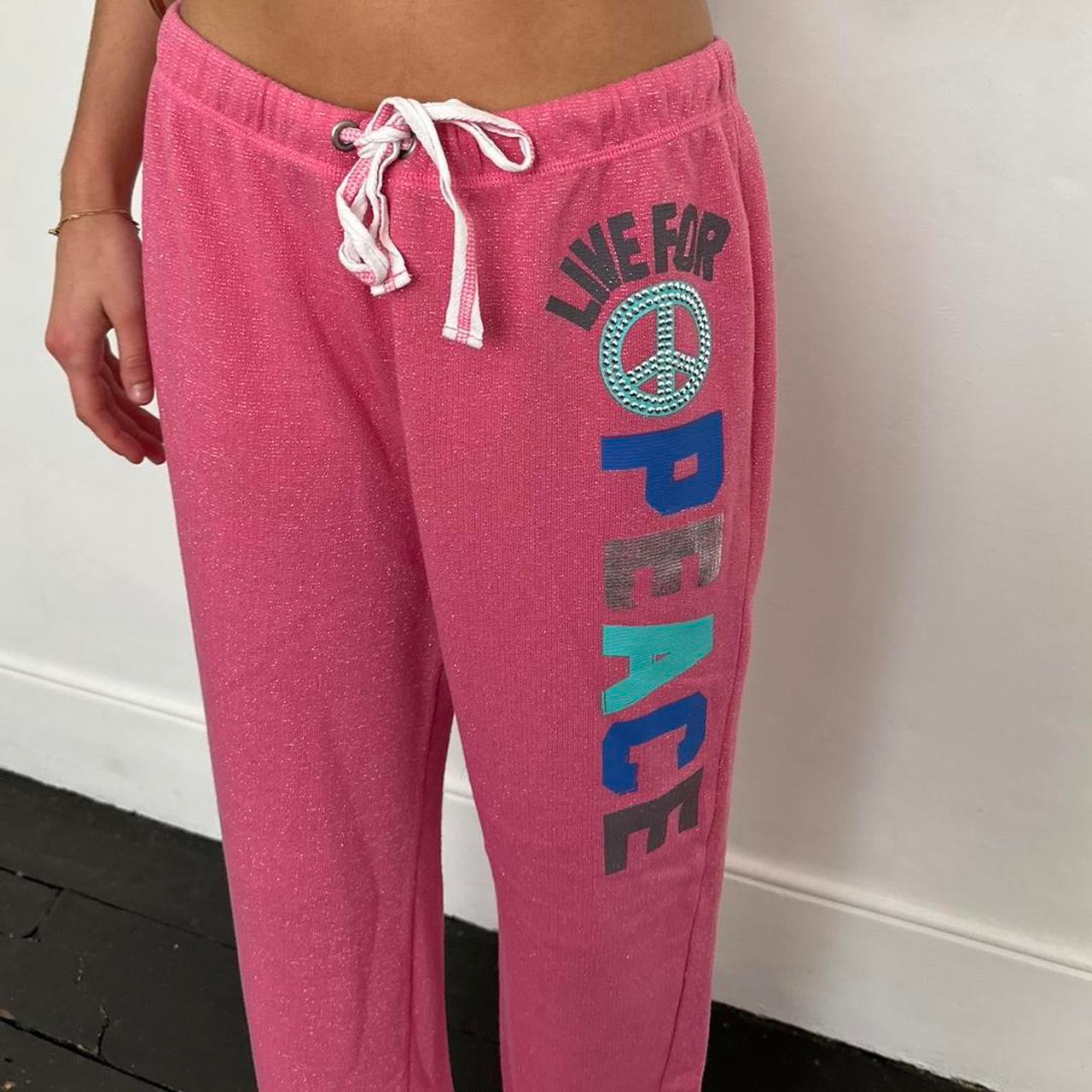 Vintage 2000’s Peace pink graphic sweatpants