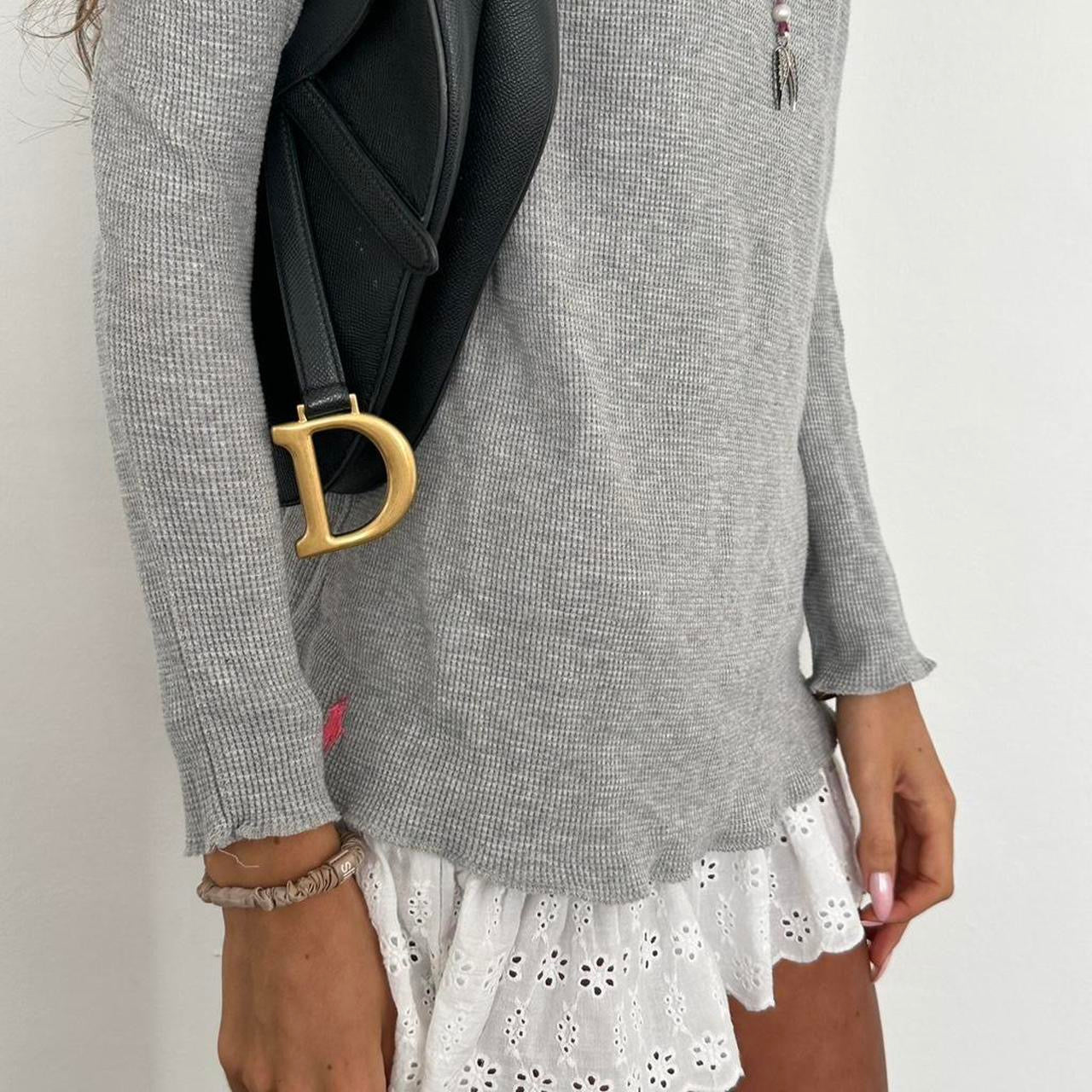 Vintage 2000’s Polo Ralph Lauren grey waffle long sleeve top