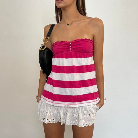 Vintage Hollister babydoll strapless top