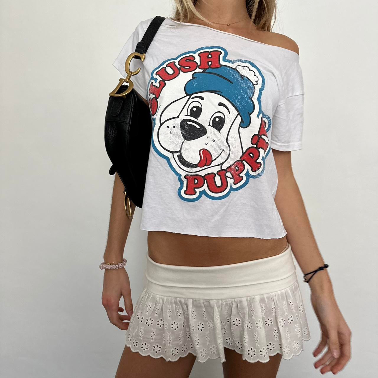 Vintage Slush Puppy off the shoulder tee