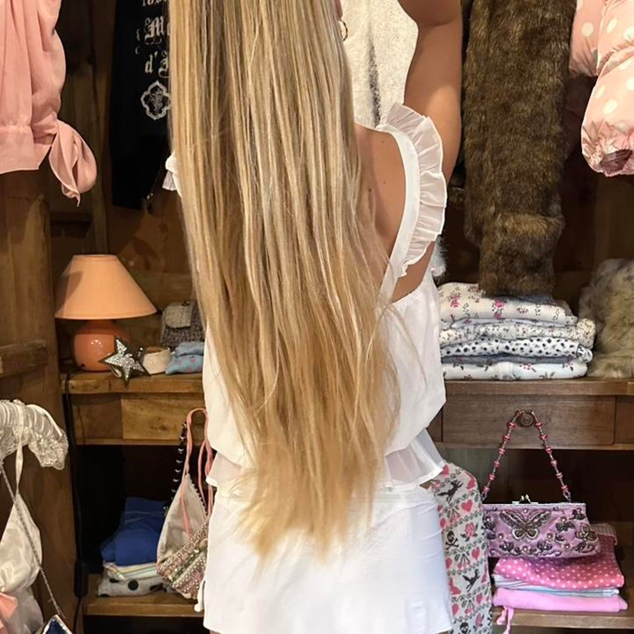 Vintage 90’s white flowy crochet top