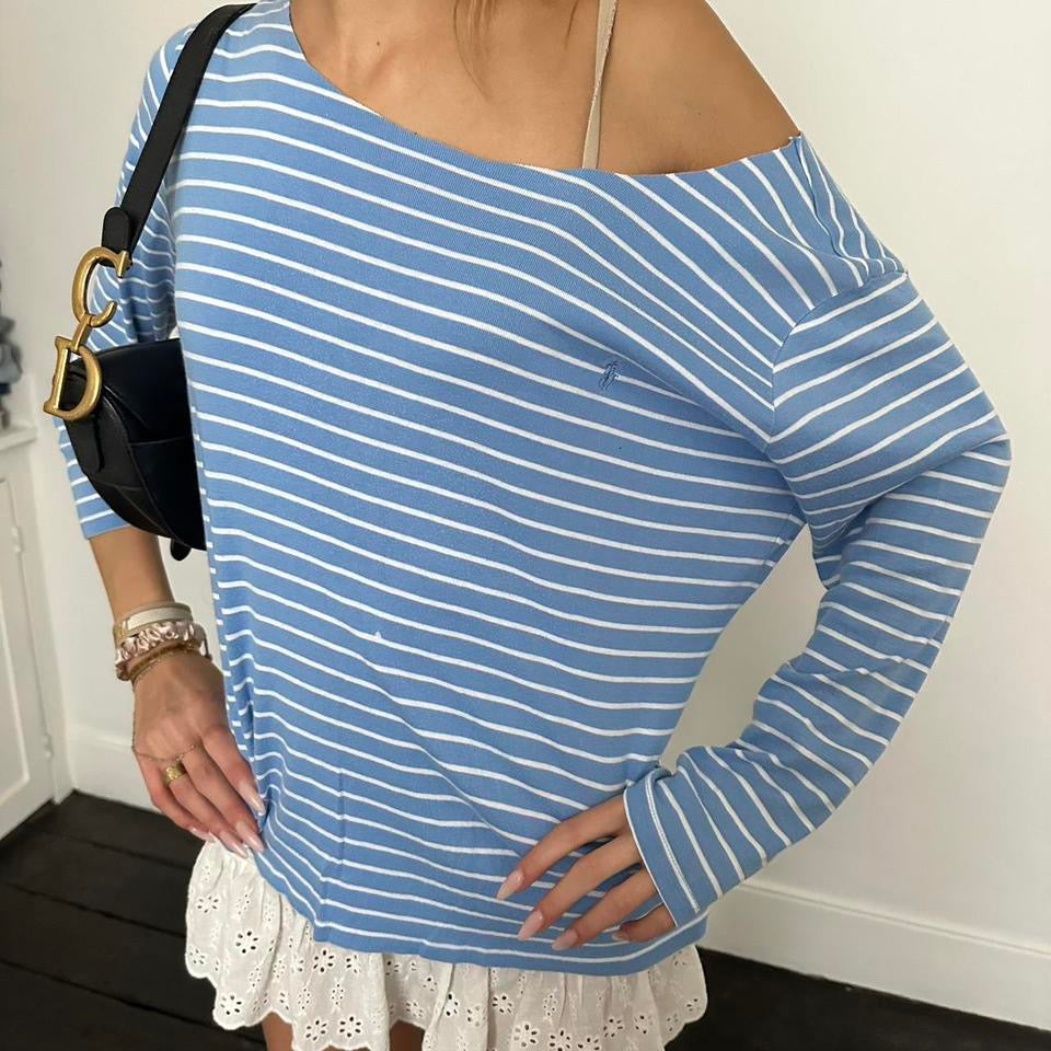 Vintage Ralph Lauren blue striped long sleeve top