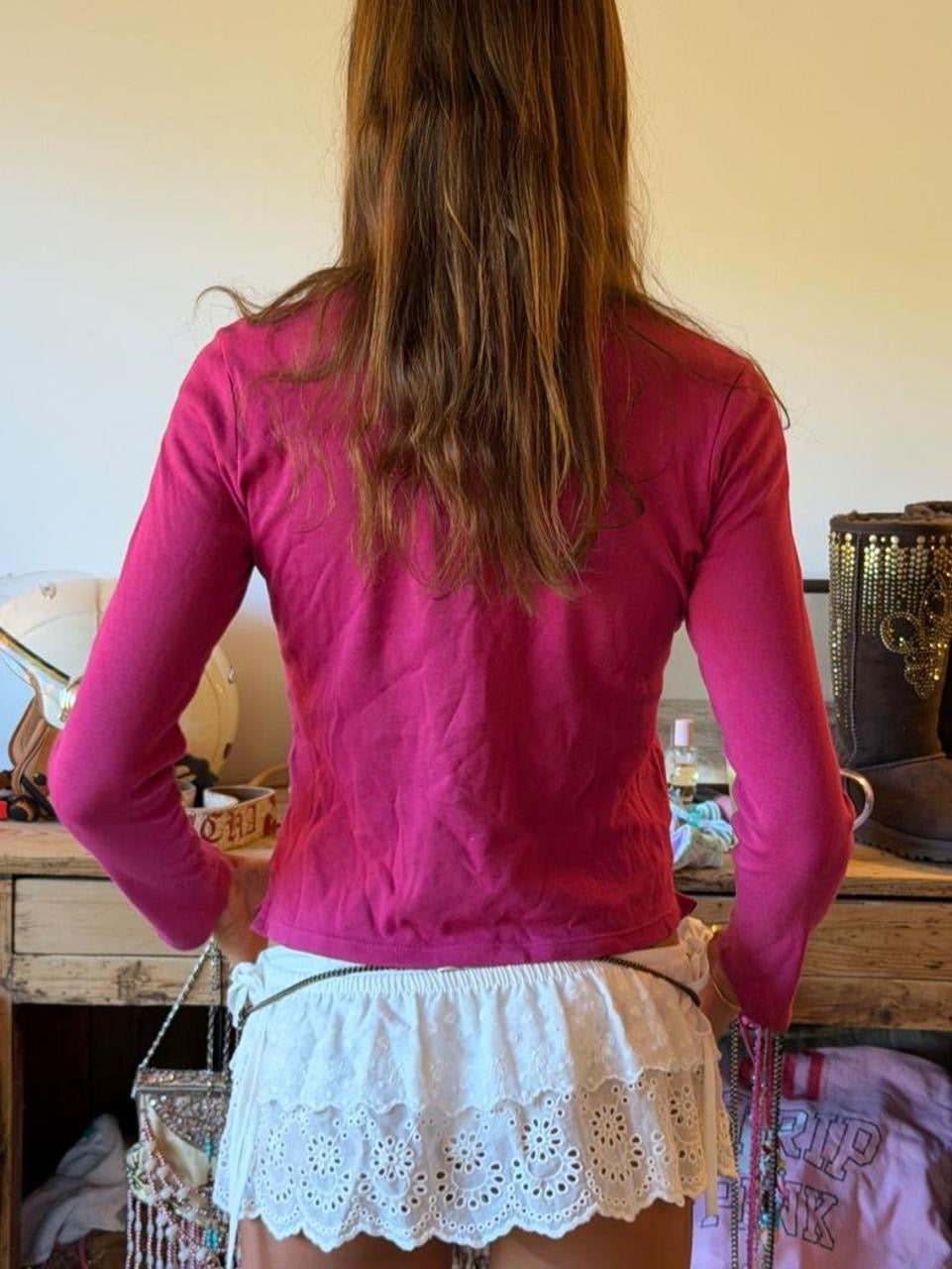 Vintage 00’s Polo Ralph Lauren burgundy/ fucsia long sleeve top