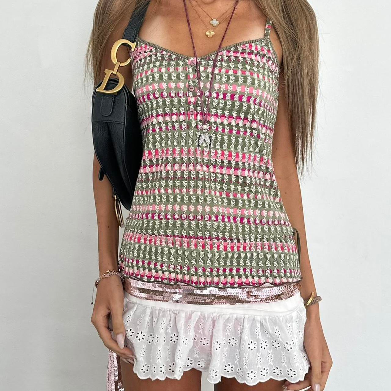 Vintage 00s colourful cami boho summer top