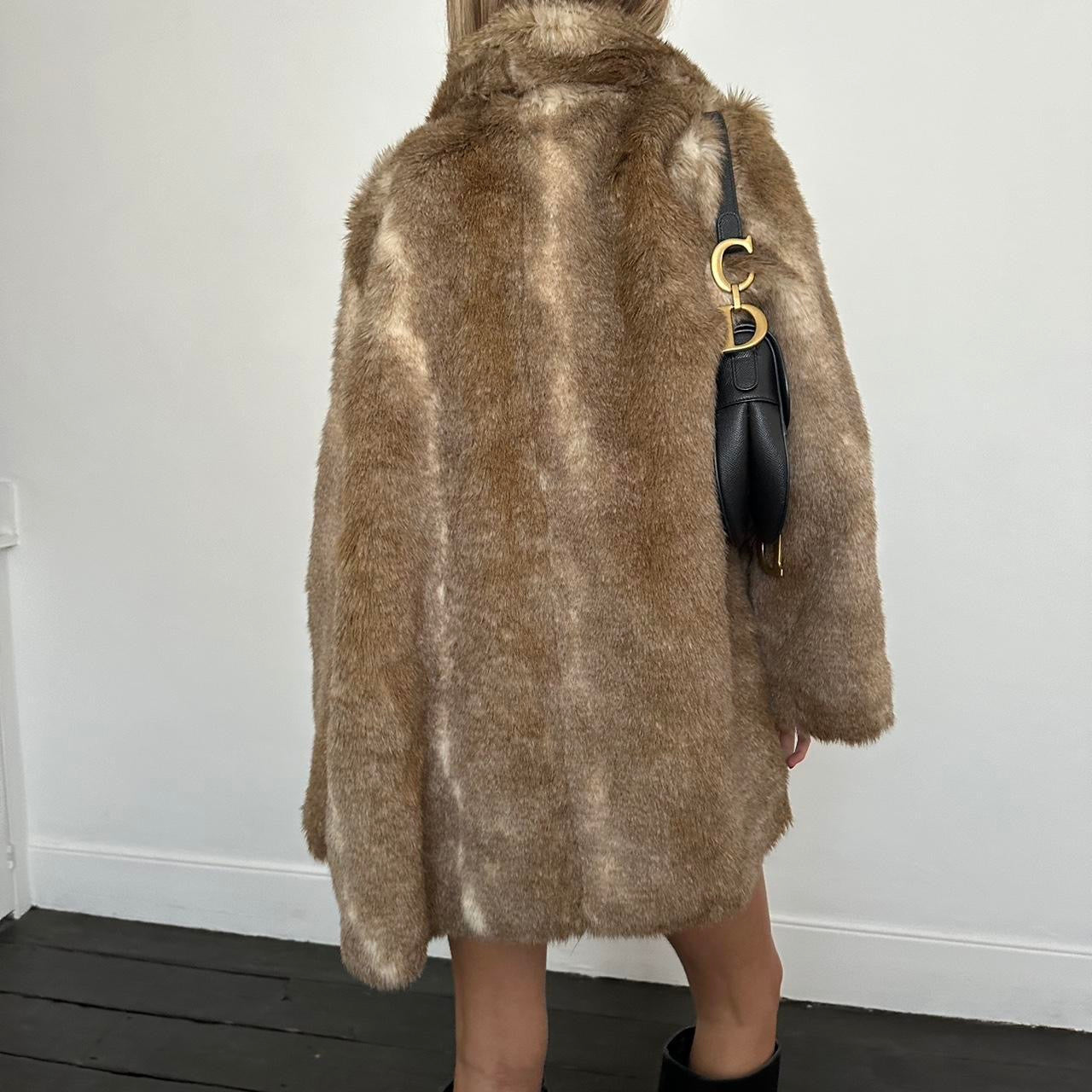 Vintage 2000’s brown faux fur jacket