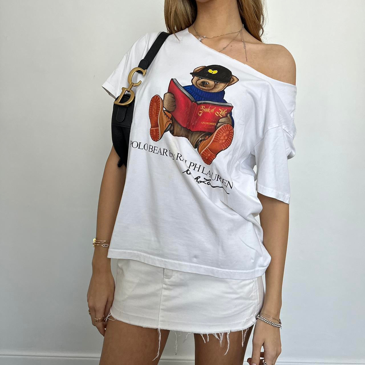 Vintage Ralph Lauren teddy bear off the shoulder T-shirt