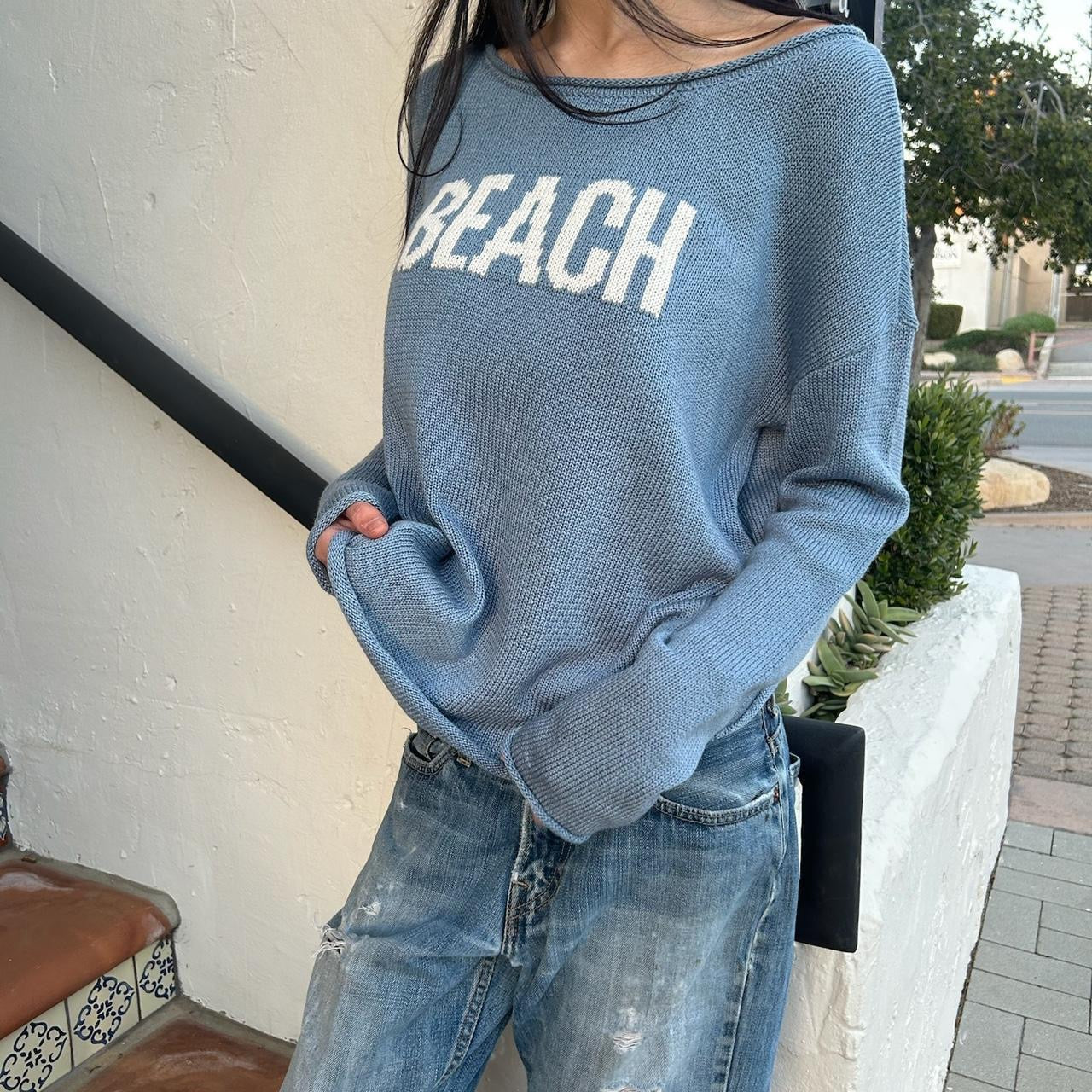 Vintage Beach off the shoulder sweatshirt