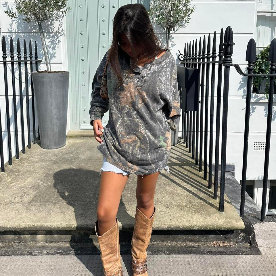 Vintage 90’s long sleeves camouflage top