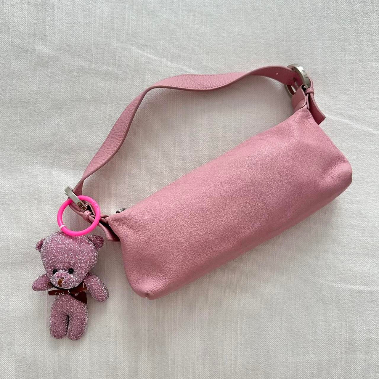 Vintage pink teddy charm bag 🍥