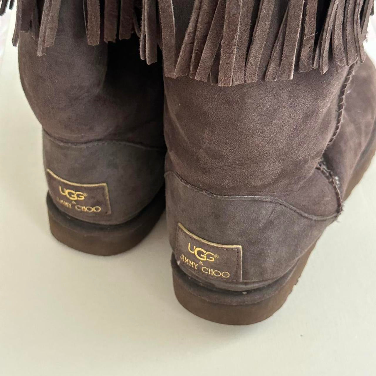 Vintage chocolate brown 2010 Jimmy Choo X Ugg boots – Chelsea Thrift