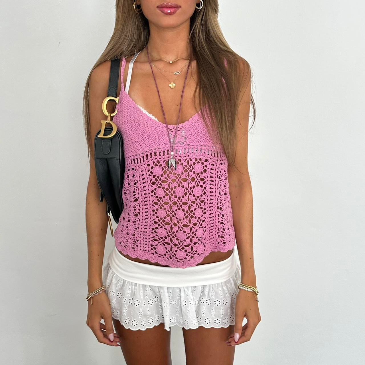 Vintage 2000’s pink crochet top