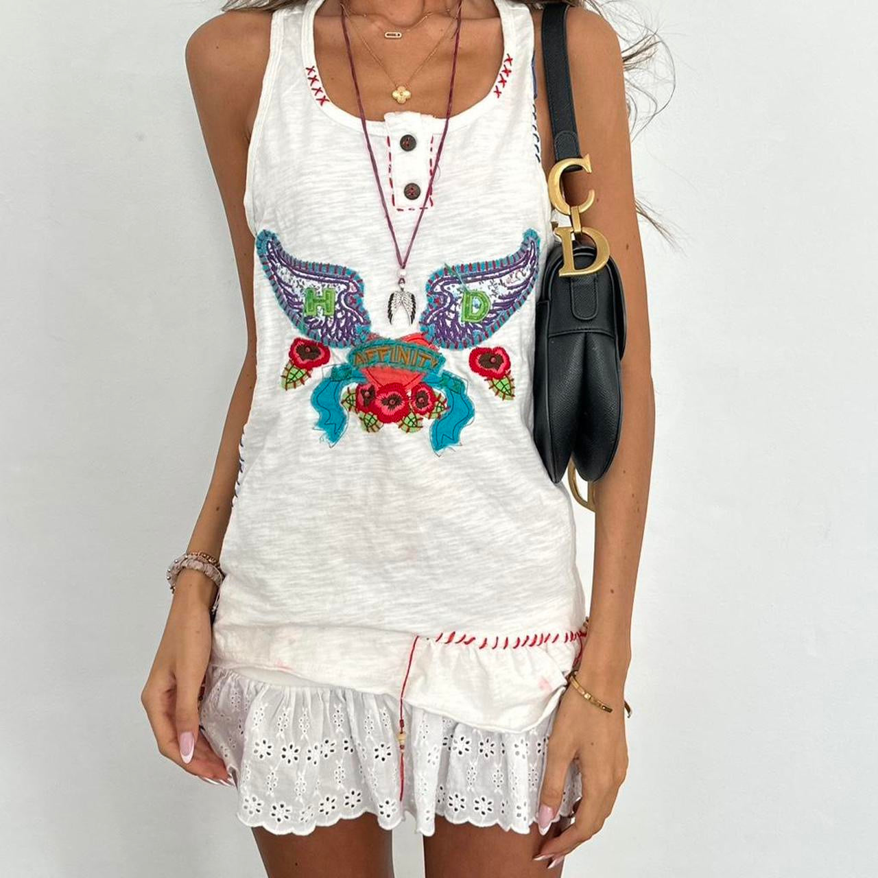 Vintage 2000s angel wing cami top