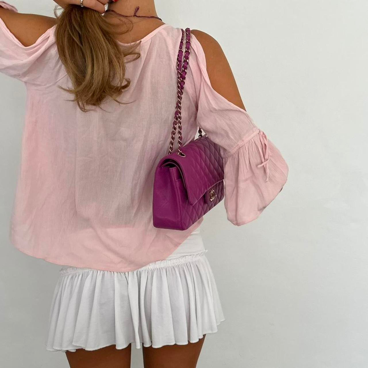 Vintage 00s pink cut out sleeve top