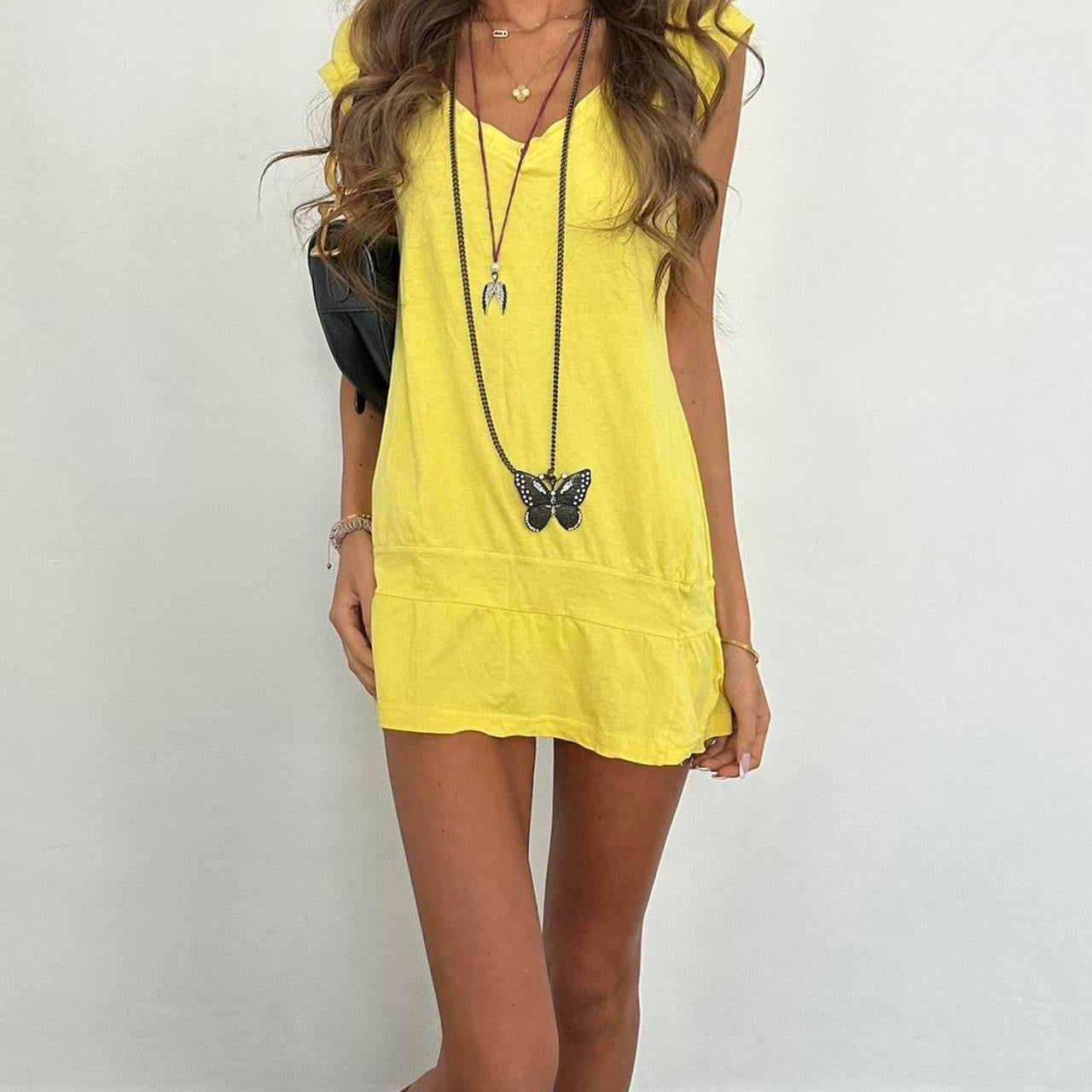 Vintage 00s yellow mini dress