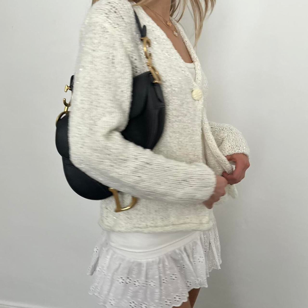 Vintage 90’s white knit cardigan top