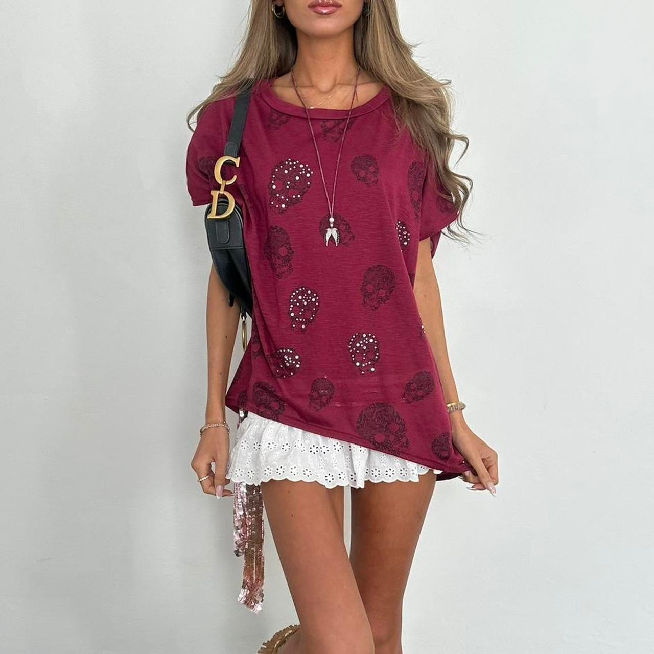 Vintage 00s skull pattern top