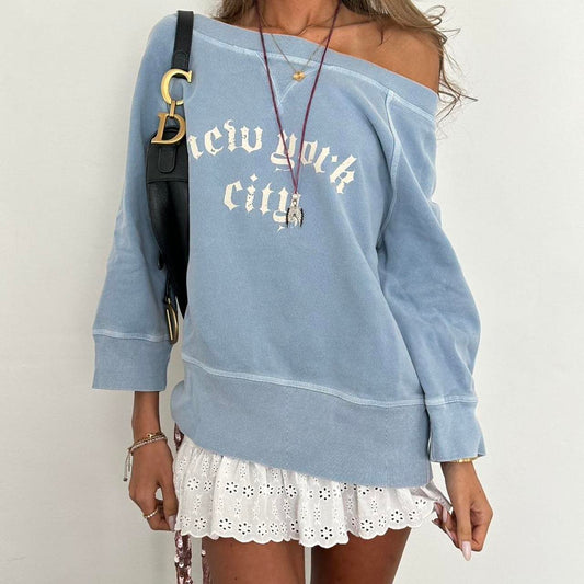 Vintage 90’s New York off the shoulder sweatshirt top