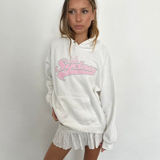 Vintage Sydney 90s white pink hoodie